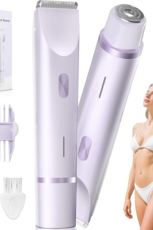Bikini Trimmer for Women – Gentle Electric Razor for Sensitive Areas, Waterproof USB-C Rechargeable Shaver for Body & Face, Stocking Stuffers Holiday Gift Lavender